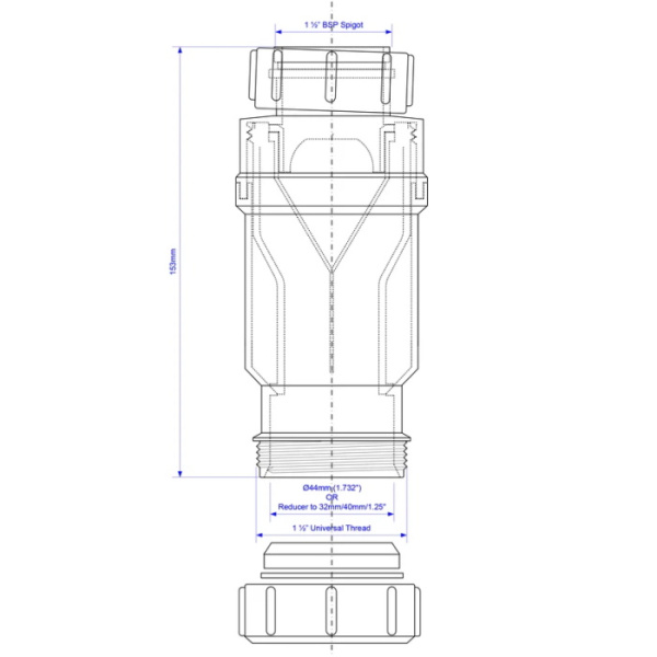 Сифон для раковины сухой 11/2"х40 McAlpine MRNRV40-PB — фото