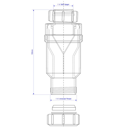 Сифон для раковины сухой 11/4"х32 McAlpine MRNRV32-PB — фото