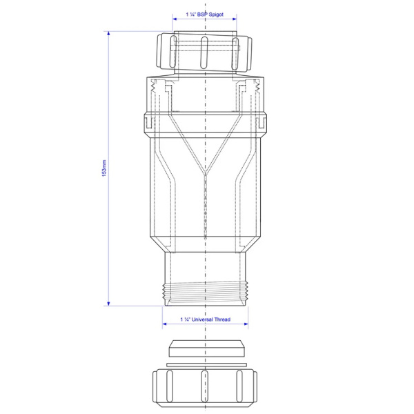 Сифон для раковины сухой 11/4"х32 McAlpine MRNRV32-PB — фото