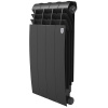 Радиаторы Royal Thermo BiLiner 500 Noir Sable биметаллические, чёрные боковое подключение — фото