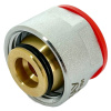 Соединитель коллекторный обжимной Rehau/Рехау Therm S Ø17(2.0)х3/4"ЕК евроконус для полимерной PEX трубы, латунь, 12506073002 — фото