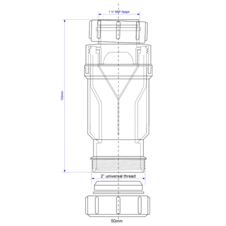 Сифон для раковины сухой 11/2"х50 McAlpine MRNRV50-PB — фото